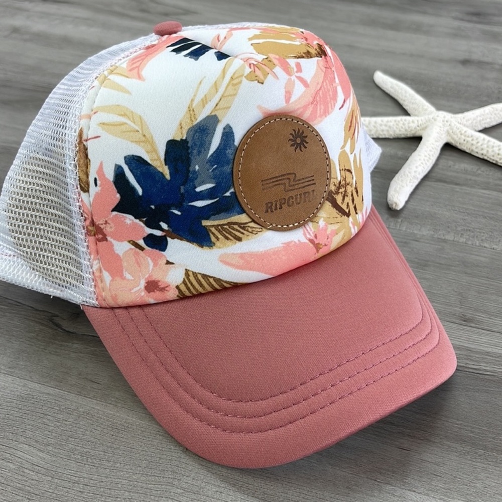 Rip Curl Pink Floral Trucker Hat View 5